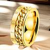 Roman Numerals Stainless Steel Curb Chain Finger Rings WG37698-09-1