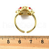 Brass Micro Pave Clear Cubic Zirconia Open Cuff Rings RJEW-R024-01G-5