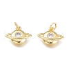 Brass Micro Pave Clear Cubic Zirconia Charms KK-M206-48G-1
