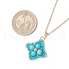 Dyed Natural Deep Sky Blue Quartz & Glass Seed Beaded Star Pendant Necklaces NJEW-MZ00108-01-3