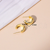 Elegant Brass C-shaped Stud Earrings CJ1383-4