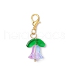 Flower Transparent Glass Pendant Decorations HJEW-JM03295-01-4