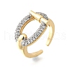 Brass Micro Pave Cubic Zirconia Cuff Rings RJEW-V007-02GP-4