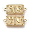 Brass Micro Pave Cubic Zirconia Links Connectors ZIRC-F116-27-2