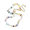 Natural Fluorite Chips Beaded Necklace NJEW-FZ00004-08-4