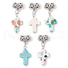 5Pcs 5 Colors Synthetic Turquoise(Dyed) Pendants PALLOY-JF03102-1