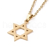 304 Stainless Steel Star of David Stud Earrings and Pendant Necklace AJEW-B019-02-2