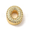 Brass Micro Pave Clear Cubic Zirconia Charms ZIRC-C009-01G-O-1