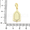 Brass Micro Pave Cubic Zirconia Saint European Dangle Charms KK-D325-27G-06-3