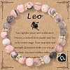 12 Constellations Natural Zebra Jasper Round Beaded with Enamel Heart Charm Bracelets WGB6967-07-1