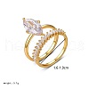 2Pcs 925 Sterling Silver Pave Cubic Zirconia Finger Rings for Couple WQ0643-2-3