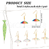 ANATTASOUL 3 Pairs 3 Colors 3D Umbrella Acrylic Dangle Earrings EJEW-AN0002-97-6