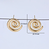 Rotating Thread Mosquito Coil Holder Brass Stud Earrings KN5795-4