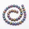 Electroplate Non-magnetic Synthetic Hematite Beads Strands G-R363-8mm-02-2