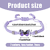 FIBLOOM 7Pcs 7 Colors Alloy Butterfly Link Bracelet BJEW-FI0001-81-10