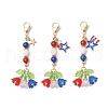Handmade Glass Seed Beaded and Acylic Flower Pendant Decorations Sets HJEW-MZ00253-2