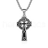304 Stainless Steel Viking Knot Cross Pendant Necklaces for Men FS-WGF47B5-01-2