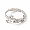 Non-Tarnish 304 Stainless Steel Word Friend Adjustable Ring for Women RJEW-B027-07P-2