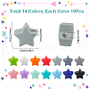 SUNNYCLUE 140Pcs 14 Colors Silicone Beads SIL-SC0002-24-2