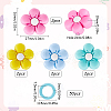 SUNNYCLUE 8Pcs 4 Colors Flower Silicone Beads Knitting Needle Protectors/Knitting Needle Stoppers DIY-SC0023-91-2