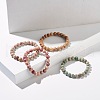 8.5mm Dyed Natural Maifanite/Maifan Stone Round Beads Stretch Bracelet for Girl Women BJEW-JB07178-3