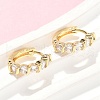 Flat Round Brass Micro Pave Clear Cubic Zirconia Hoop Earrings EJEW-Z102-19G-3