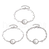 Tarnish Resistant 3Pcs 3 Styles Stainless Steel Bracelet Star & Oval & Cross Link Bracelet Making with Tray BJEW-JB10532-1