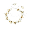 Freshwater Shell Braided Bead Bracelets for Women BJEW-JB11516-3