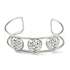 Non-Tarnish 304 Stainless Steel Wide Textured Open Cuff Bangles BJEW-Q348-05P-06-2