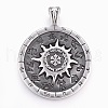 304 Stainless Steel Big Pendants STAS-L204-03AS-1