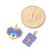 2Pcs Handmade Loom Pattern MIYUKI Glass Seed Beads PALLOY-MZ00607-05-4