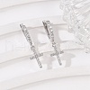 S925 Sterling Silver Micro Pave Clear Cubic Zirconia Hoop Earrings for Women EJEW-G427-01P-02-3