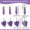 Unicraftale 24Pcs 2 Styles Natural Amethyst Pendants G-UN0001-12C-4