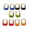 Rack Plating Real 18K Gold Plated Brass Rectangle Hoop Earrings EJEW-B034-13G-1