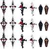 SUNNYCLUE 24Pcs 6 Styles Alloy Rhinestone Pendant DIY-SC0025-30-1