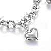 304 Stainless Steel Charm Bracelets BJEW-G544-12P-2