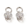 Rack Plating Brass Clear Cubic Zirconia Pendants KK-E081-09P-1