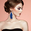 ANATTASOUL 6 Pairs 6 Colors Bohemian Polyester Long Tassel Dangle Earrings with Iron Pins for Women EJEW-AN0003-97-6
