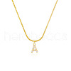 Brass Micro Pave Clear Cubic Zirconia Pendant Initial Necklaces FS-WGC46E8-01-2