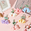 6Pcs 6 Colors Handmade Cotton Yarn Crochet Lily of the Valley Pendant Decorations DIY-FG0006-90-4