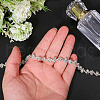 Globleland 3.7M Flower Glass Rhinestone and Iron Cup Chain DIY-GL0006-10-5