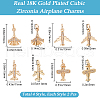 Beebeecraft 8Pcs 4 Style Brass Pave Cubic Zirconia Pendants KK-BBC0012-88-2