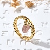 Brass Curb Chain Cuff Rings for Women RJEW-Z085-03G-04-2