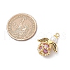 Glass Pearl Round Beaded Pendants PALLOY-MZ00747-03-2