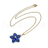 Handmade Glass Seed Beaded and Synthetic Imperial Jasper Dyed Beads Star Pendant Necklaces for Women NJEW-MZ00114-6