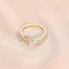 Fashionable Brass Cubic Zirconia Cuff Rings FS-WG4936F-11-1