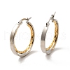 Two Tone 304 Stainless Steel Double Ring Hoop Earrings for Women EJEW-I272-03GP-1