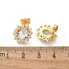 Brass Micro Pave Clear Cubic Zirconia Stud Earrings EJEW-C139-04G-5