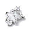 Brass Micro Pave Cubic Zirconia and Glass Pendants KK-F892-47P-3