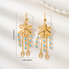 Elegant Brass Flower with Oval Tassel Hoop Earrings PF9976-2-5